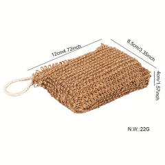 Exfoliating Jute Shower Sponge Pad with Hanging Rope