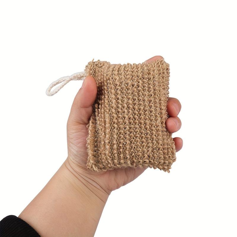Exfoliating Jute Shower Sponge Pad with Hanging Rope