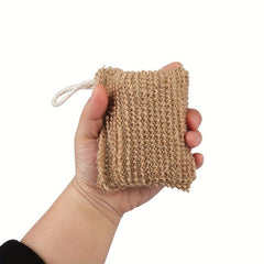 Exfoliating Jute Shower Sponge Pad with Hanging Rope