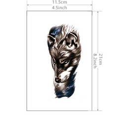 Wolf Head Tattoo Sticker Waterproof Long Lasting Arm Leg Body Art