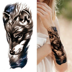 Wolf Head Tattoo Sticker Waterproof Long Lasting Arm Leg Body Art