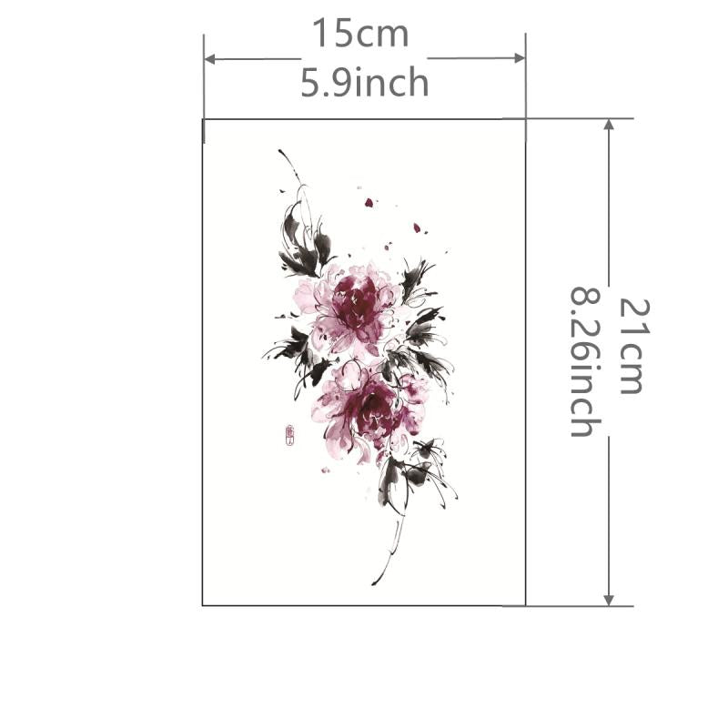 Waterproof Flowers Tattoo Sticker for Women and Men - Temporary Body Art