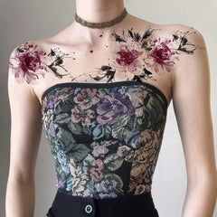 Waterproof Flowers Tattoo Sticker for Women and Men - Temporary Body Art