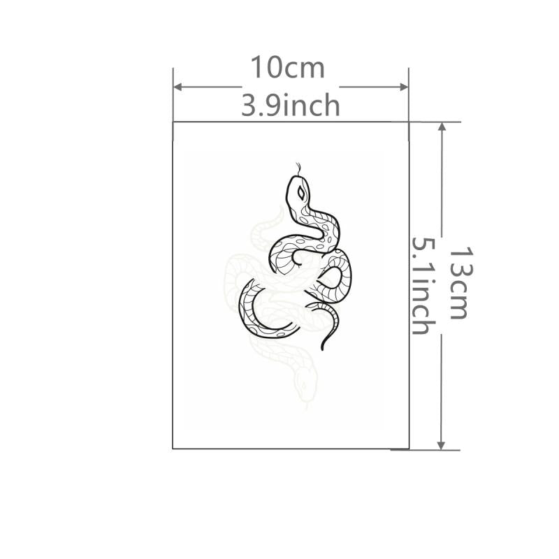 Entwined Snakes Tattoo Sticker Waterproof Long Lasting Temporary Tattoo