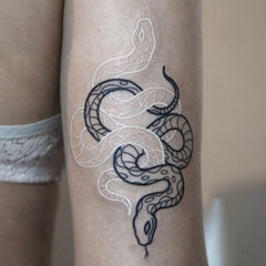 Entwined Snakes Tattoo Sticker Waterproof Long Lasting Temporary Tattoo