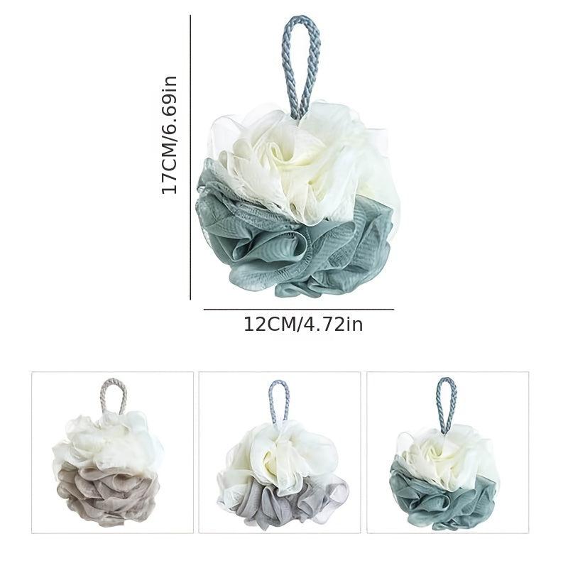 2pcs 3pcs Large Two Tone Loofahs with Mesh Balls Soft Body Scrubber