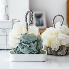 2pcs 3pcs Large Two Tone Loofahs with Mesh Balls Soft Body Scrubber