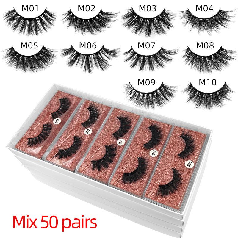 50 Pairs Faux Mink Lashes Natural Long False Eyelashes Set