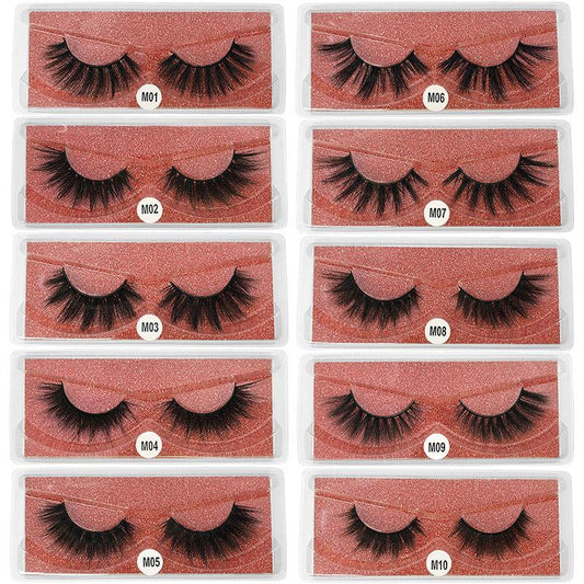 50 Pairs Faux Mink Lashes Natural Long False Eyelashes Set