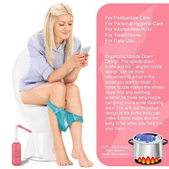 Hot Pink Travel Bidet & Private Parts Washer 2 in 1 Feminine Care Peri Bottle