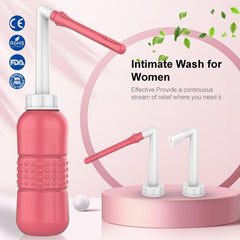 Hot Pink Travel Bidet & Private Parts Washer 2 in 1 Feminine Care Peri Bottle