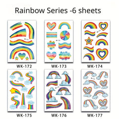 10 Pcs Beach Party Waterproof Stickers Flamingo Heart Mermaid Rainbow Decoration