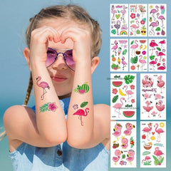 10 Pcs Beach Party Waterproof Stickers Flamingo Heart Mermaid Rainbow Decoration