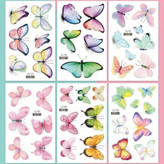 Glitter Butterfly Temporary Tattoos For Women - Colorful Waterproof Stickers