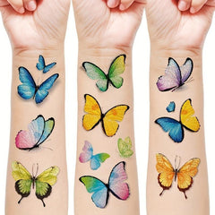 Glitter Butterfly Temporary Tattoos For Women - Colorful Waterproof Stickers