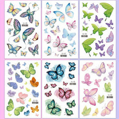 Glitter Butterfly Temporary Tattoos For Women - Colorful Waterproof Stickers