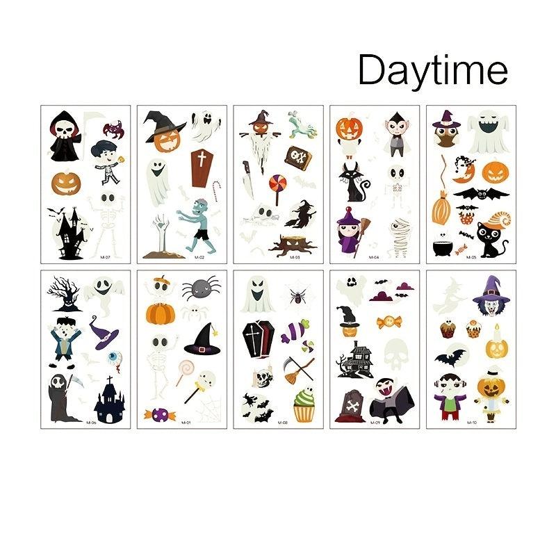 Halloween Makeup Luminous Grim Reaper Tattoo Stickers