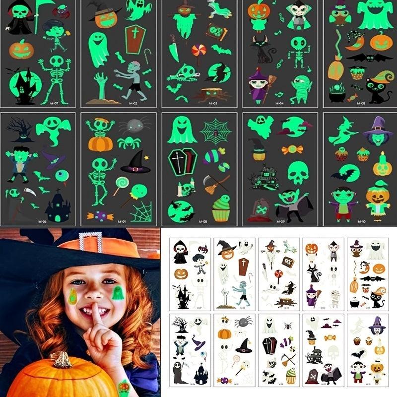 Halloween Makeup Luminous Grim Reaper Tattoo Stickers