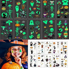 Halloween Makeup Luminous Grim Reaper Tattoo Stickers
