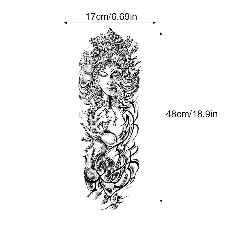 2pcs Full Arm Totem Waterproof Temporary Tattoo Sticker L19 xW7