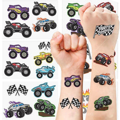 6 Sheet Race Car Temporary Tattoo Stickers for Kids