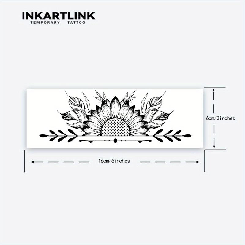 Cherry Blossom Sunflower Butterfly Lock Tattoo Sticker