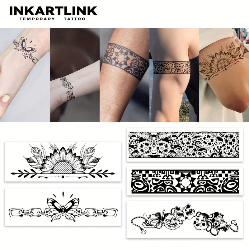 Cherry Blossom Sunflower Butterfly Lock Tattoo Sticker