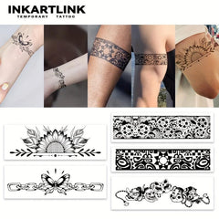 Cherry Blossom Sunflower Butterfly Lock Tattoo Sticker