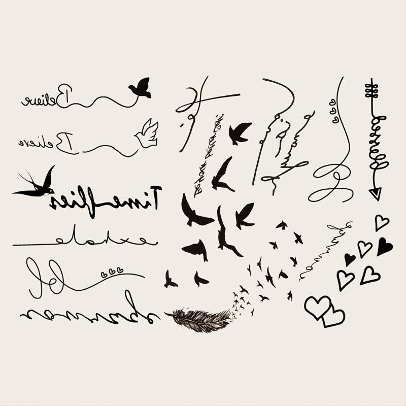 Small Pattern Tattoo Stickers for Ears Fingers Wrists