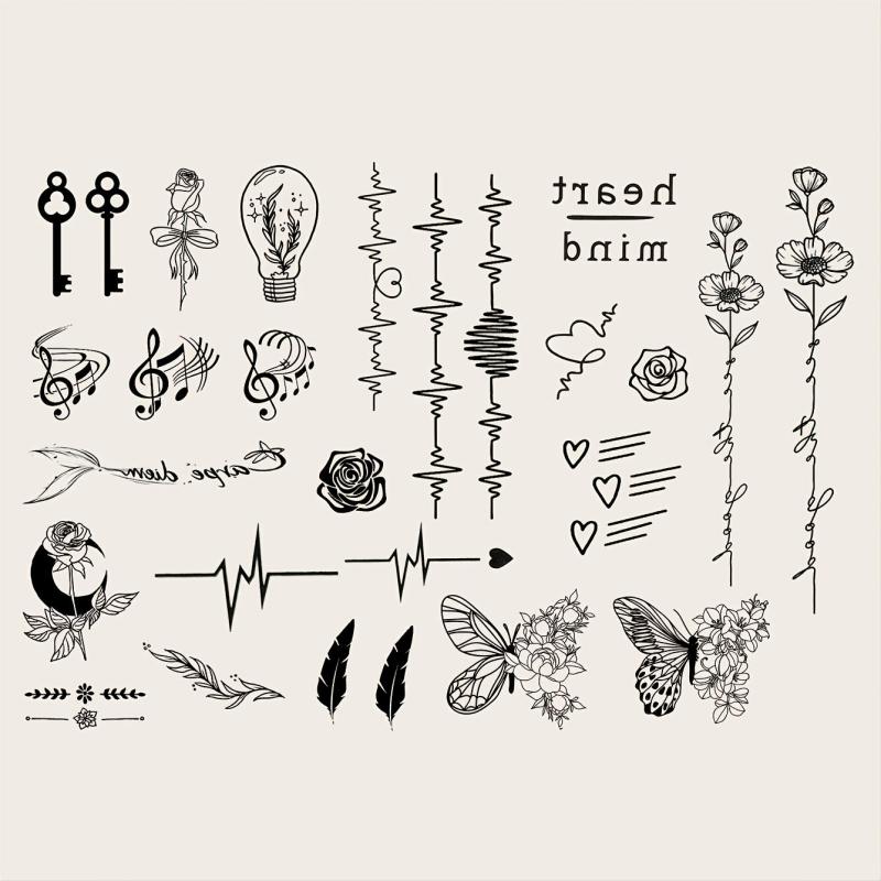 Small Pattern Tattoo Stickers for Ears Fingers Wrists