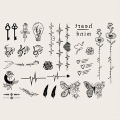 Small Pattern Tattoo Stickers for Ears Fingers Wrists
