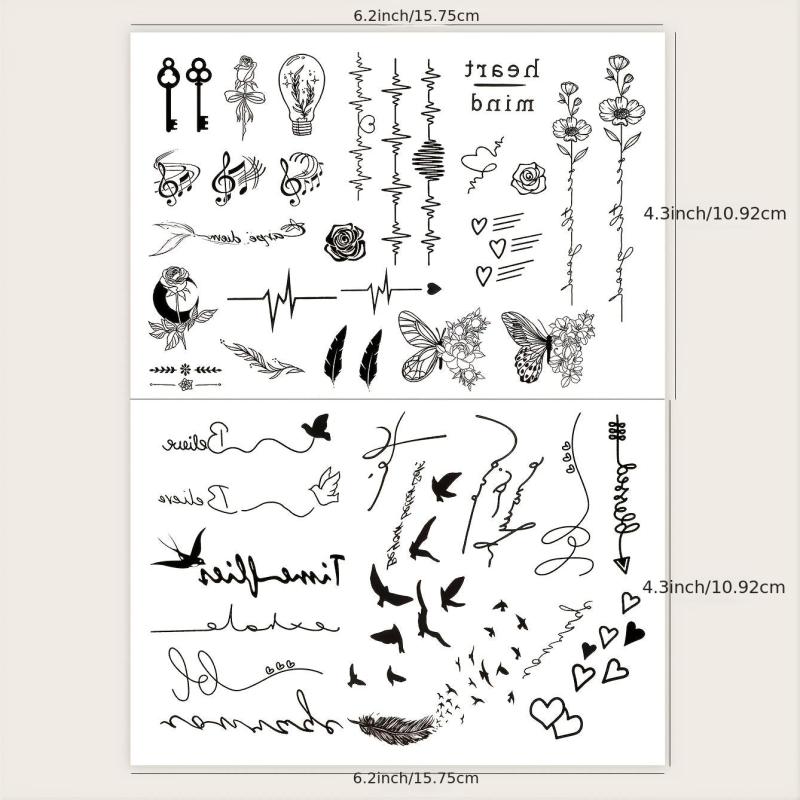 Small Pattern Tattoo Stickers for Ears Fingers Wrists