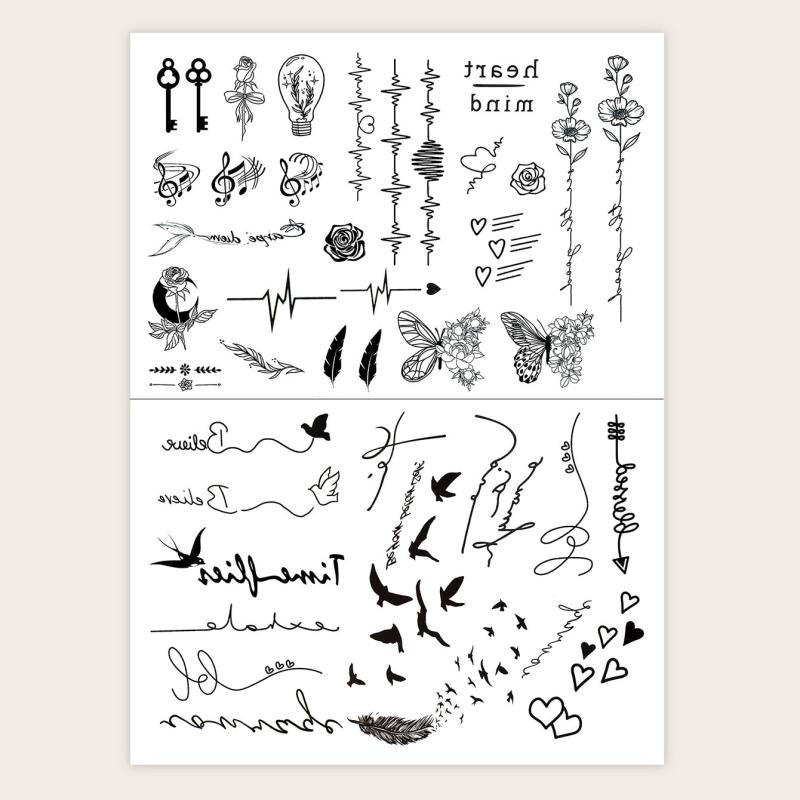 Small Pattern Tattoo Stickers for Ears Fingers Wrists