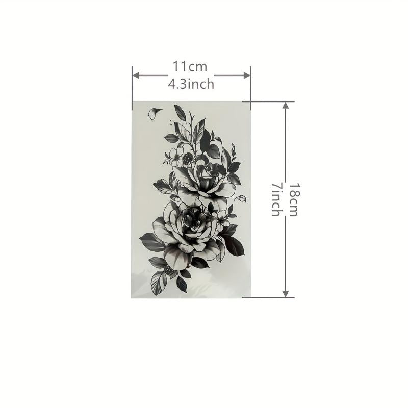 Waterproof Blooming Rose Temporary Tattoo for Women and Men