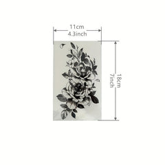 Waterproof Blooming Rose Temporary Tattoo for Women and Men
