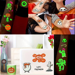 10 Sheets Glow Halloween Temporary Tattoos Birthday Party Decorations