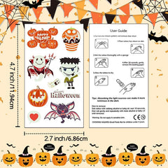 10 Sheets Glow Halloween Temporary Tattoos Birthday Party Decorations