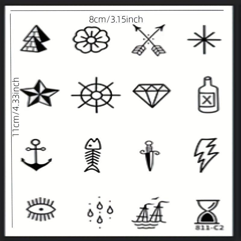 Herbal Plant Finger Tattoo Stickers Waterproof Semi-permanent