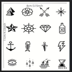 Herbal Plant Finger Tattoo Stickers Waterproof Semi-permanent