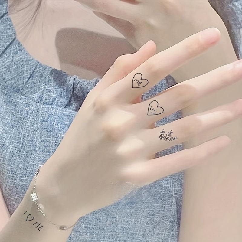 Herbal Plant Finger Tattoo Stickers Waterproof Semi-permanent