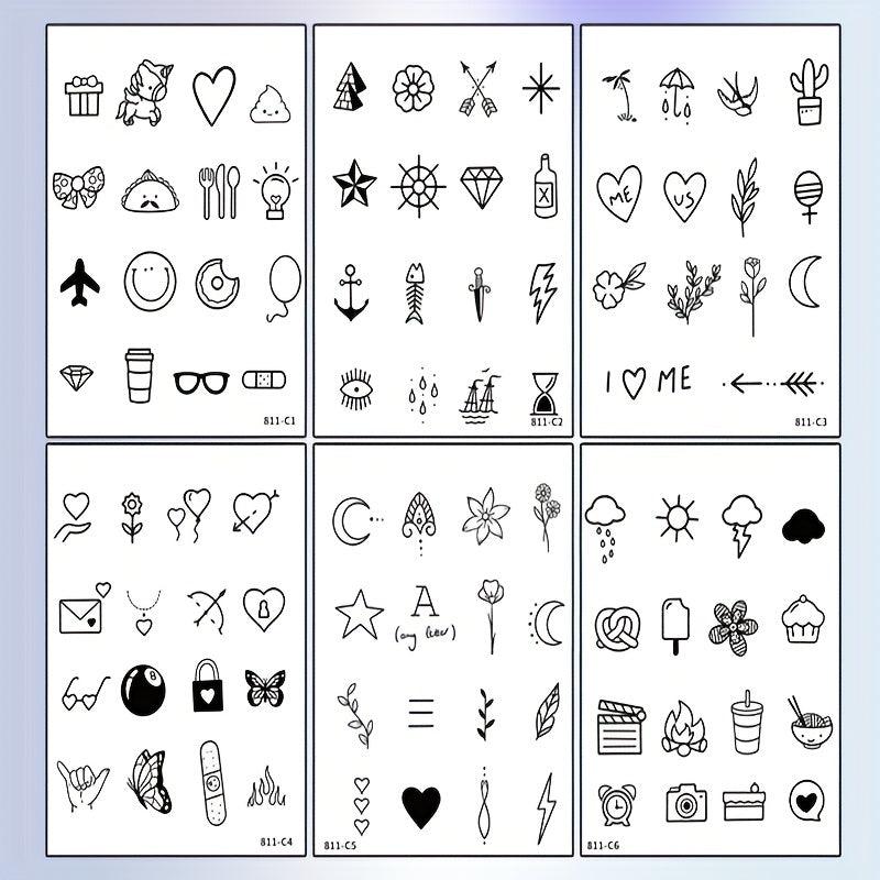 Herbal Plant Finger Tattoo Stickers Waterproof Semi-permanent