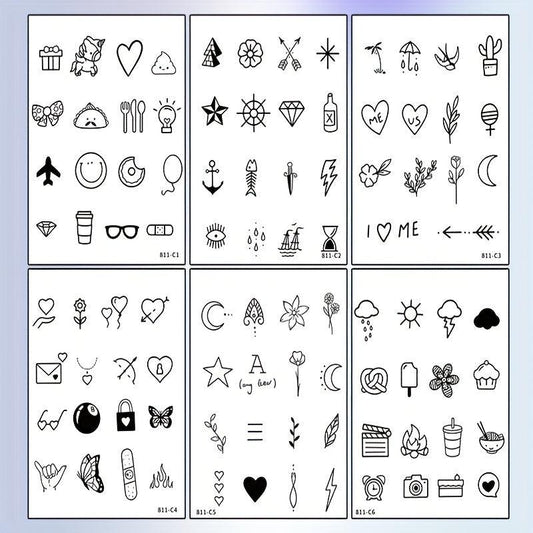 Herbal Plant Finger Tattoo Stickers Waterproof Semi-permanent