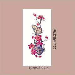 10 Sheets Waterproof Temporary Tattoo Stickers - Plum Blossom Orchid Chrysanthem