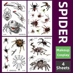Realistic 3D Spider Temporary Tattoo Stickers for Halloween