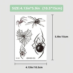 Realistic 3D Spider Temporary Tattoo Stickers for Halloween