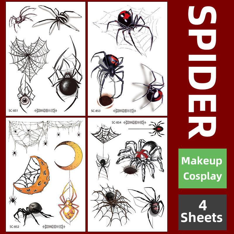 Realistic 3D Spider Temporary Tattoo Stickers for Halloween
