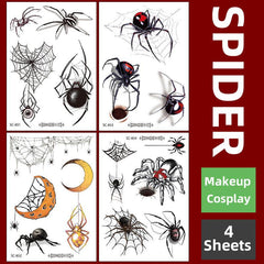 Realistic 3D Spider Temporary Tattoo Stickers for Halloween