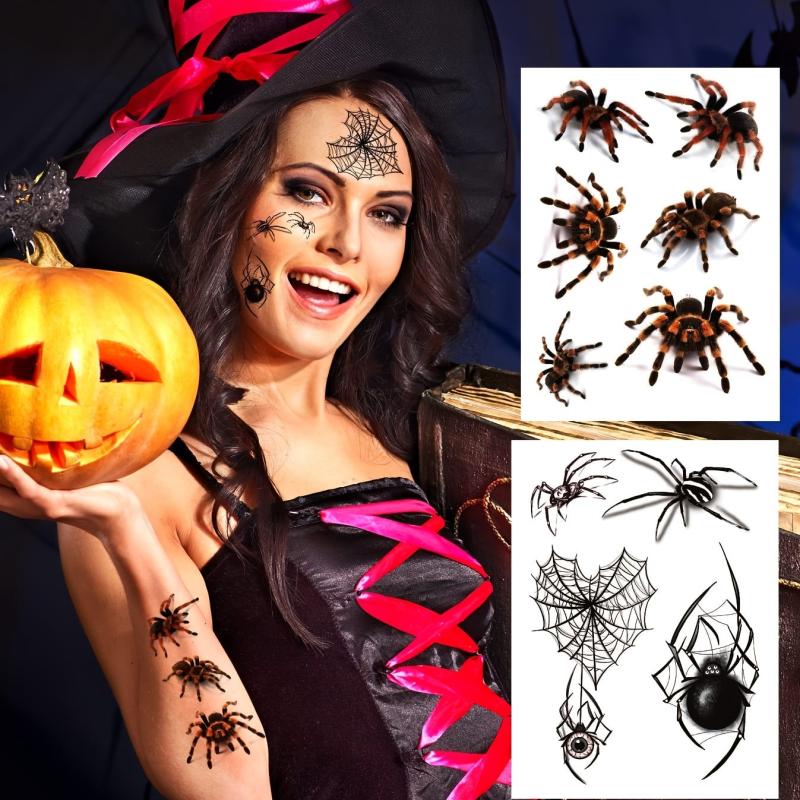 Realistic 3D Spider Temporary Tattoo Stickers for Halloween