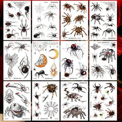 Realistic 3D Spider Temporary Tattoo Stickers for Halloween