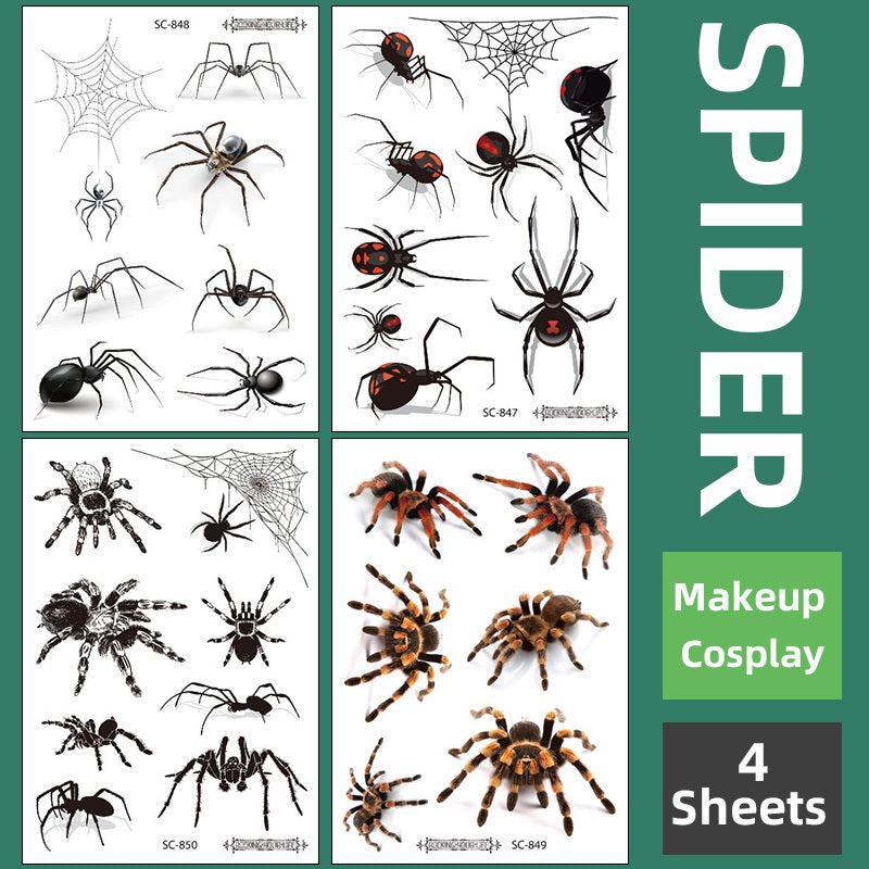 Realistic 3D Spider Temporary Tattoo Stickers for Halloween
